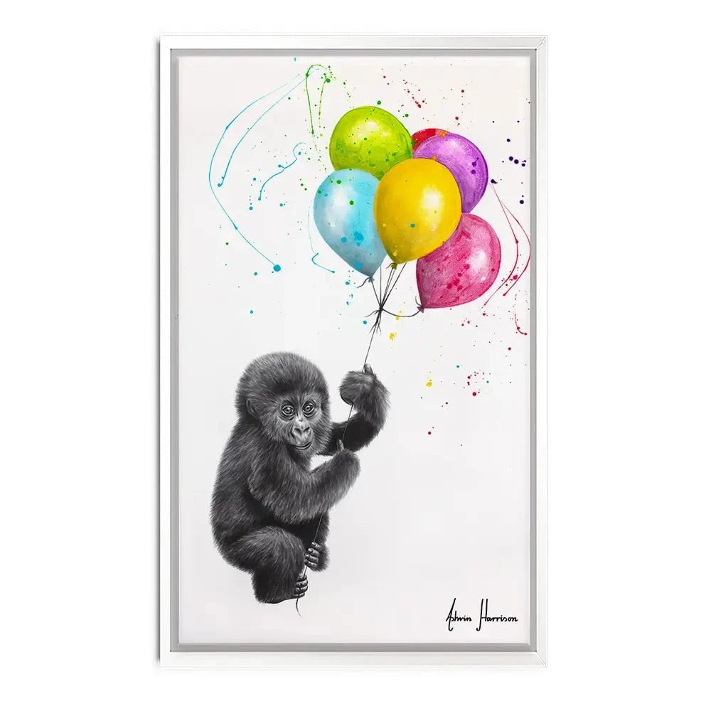 Baby Gorilla And The Balloons Canvas Print Baby Gorilla And The Balloons Canvas Print wall art product Ashvin Harrison