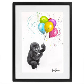 Baby Gorillas And The Balloons Framed Art Print Baby Gorillas And The Balloons Framed Art Print wall art product Ashvin Harrison