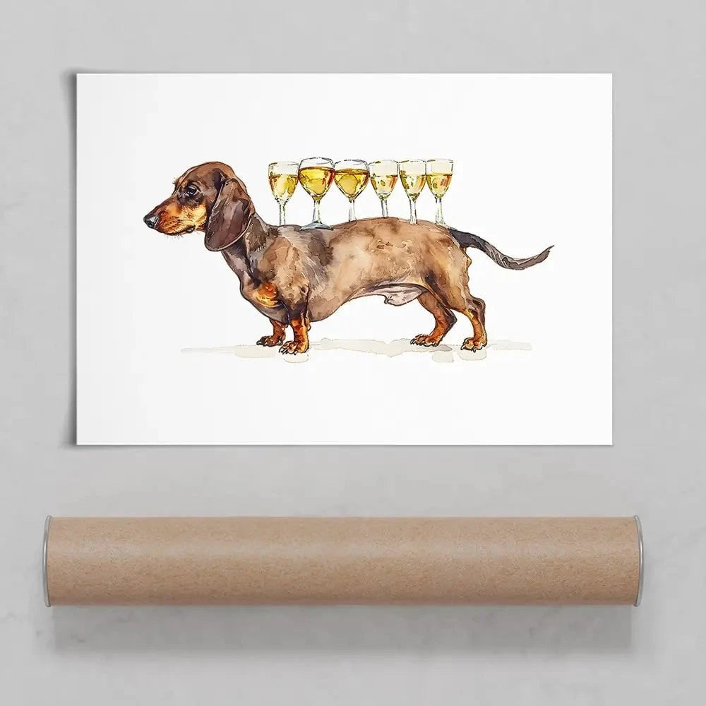 Balancing Dachshund Art Print Balancing Dachshund Art Print wall art product Art Print Shop