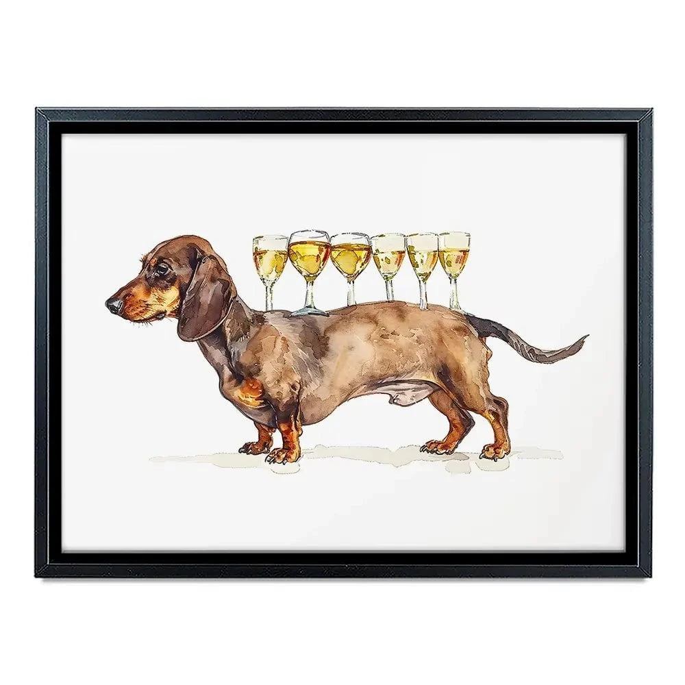 Balancing Dachshund Canvas Print Balancing Dachshund Canvas Print wall art product Art Print Shop