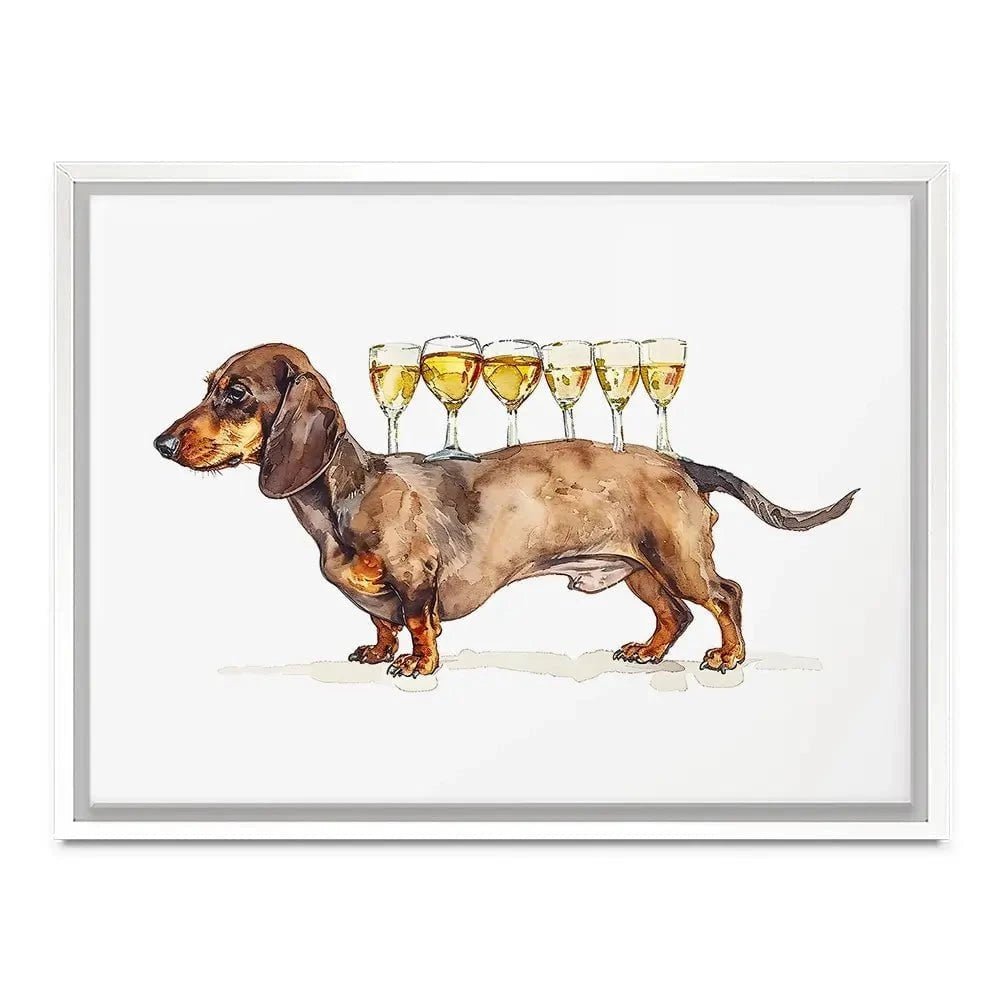 Balancing Dachshund Canvas Print Balancing Dachshund Canvas Print wall art product Art Print Shop