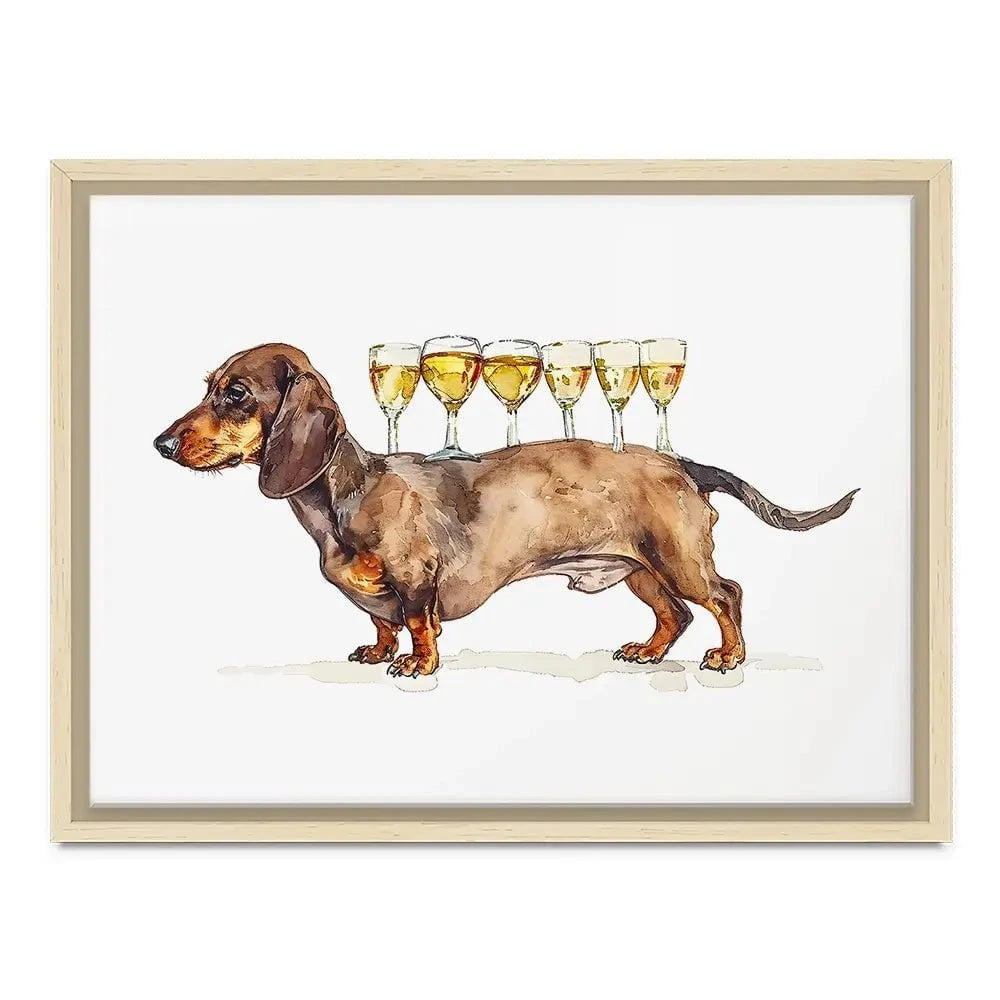 Balancing Dachshund Canvas Print Balancing Dachshund Canvas Print wall art product Art Print Shop