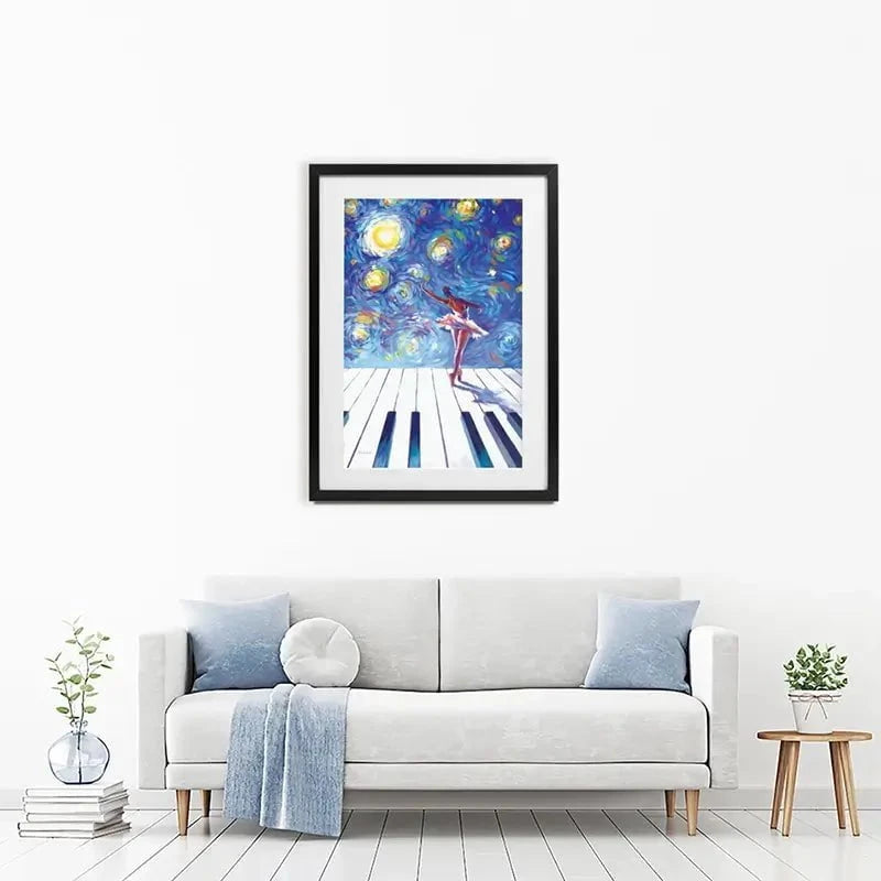 Ballerina Starry Night Framed Art Print Ballerina Starry Night Framed Art Print wall art product Leon Devenice