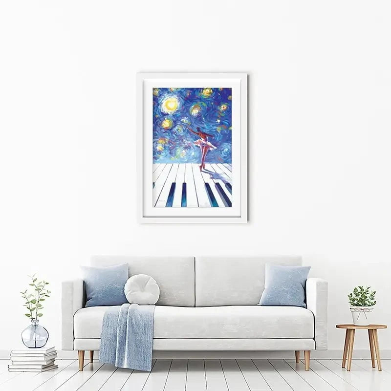 Ballerina Starry Night Framed Art Print Ballerina Starry Night Framed Art Print wall art product Leon Devenice