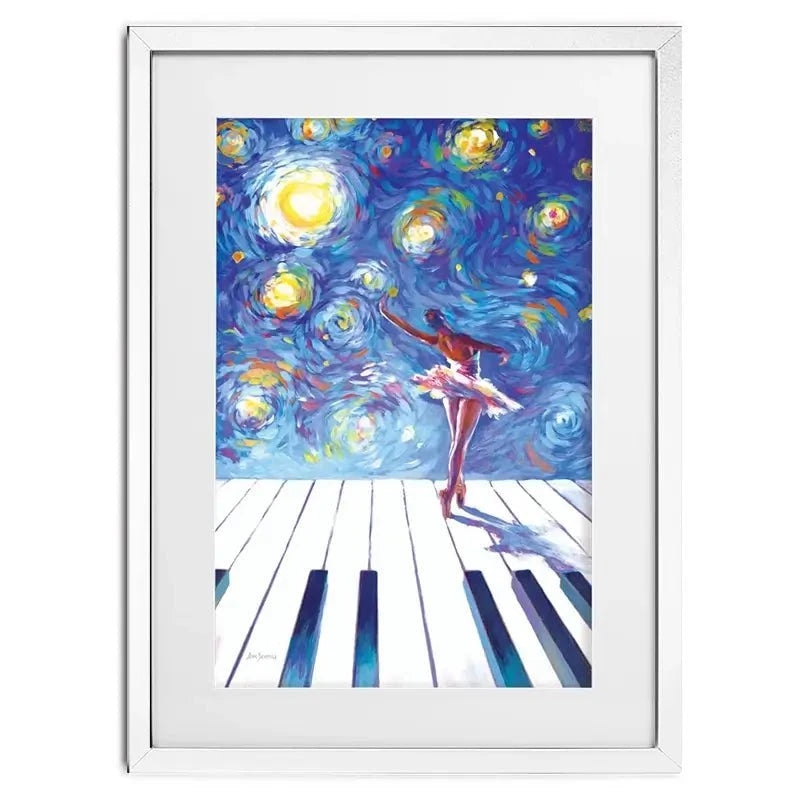 Ballerina Starry Night Framed Art Print Ballerina Starry Night Framed Art Print wall art product Leon Devenice