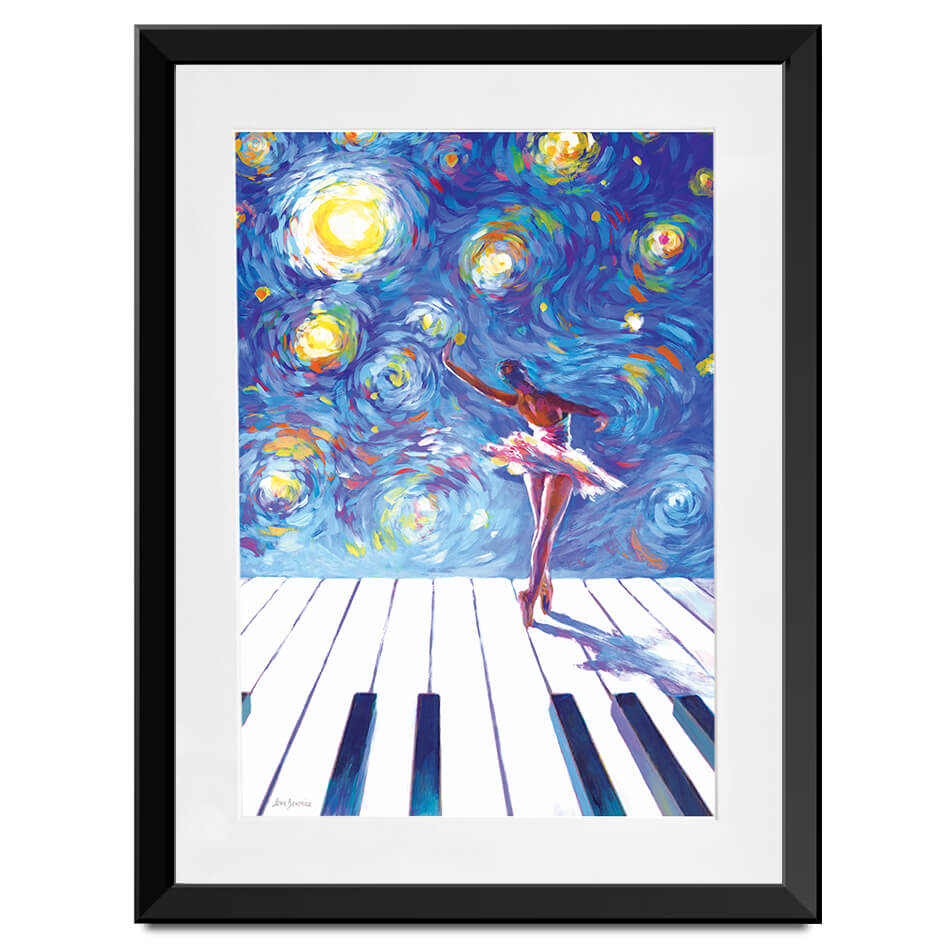 Ballerina Starry Night Framed Art Print Ballerina Starry Night Framed Art Print wall art product Leon Devenice
