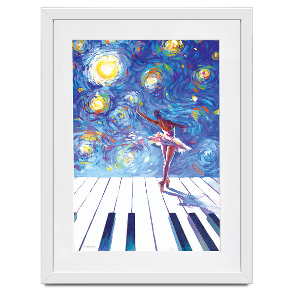 Ballerina Starry Night Framed Art Print Ballerina Starry Night Framed Art Print wall art product Leon Devenice