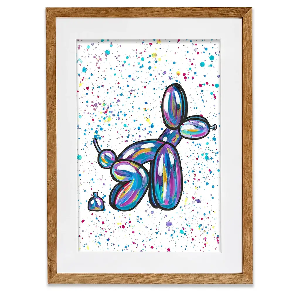 Balloon Dog Pooping Framed Art Print Balloon Dog Pooping Framed Art Print wall art product Emma LC Art