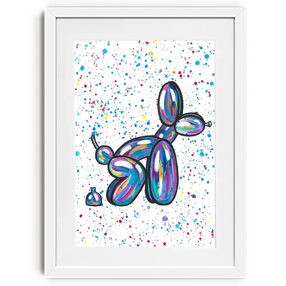 Balloon Dog Pooping Framed Art Print Balloon Dog Pooping Framed Art Print wall art product Emma LC Art