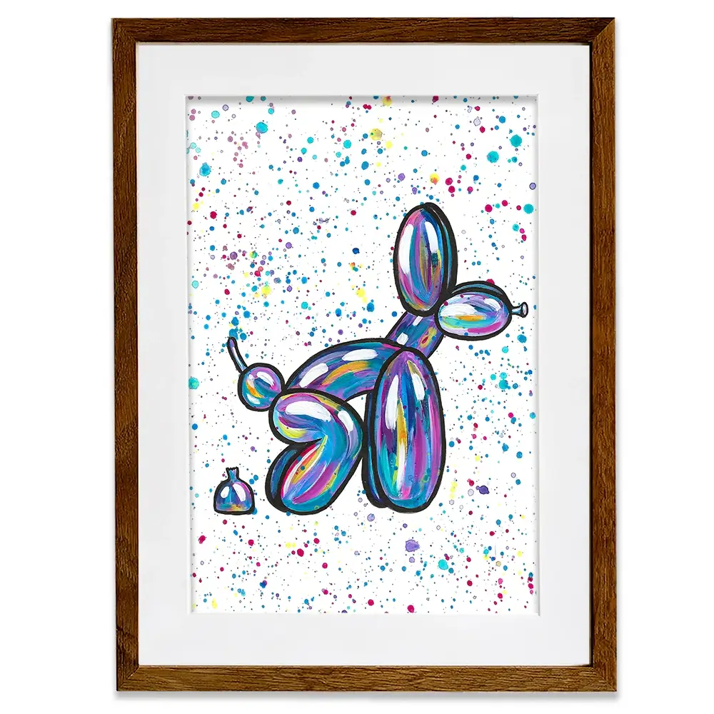 Balloon Dog Pooping Framed Art Print Balloon Dog Pooping Framed Art Print wall art product Emma LC Art