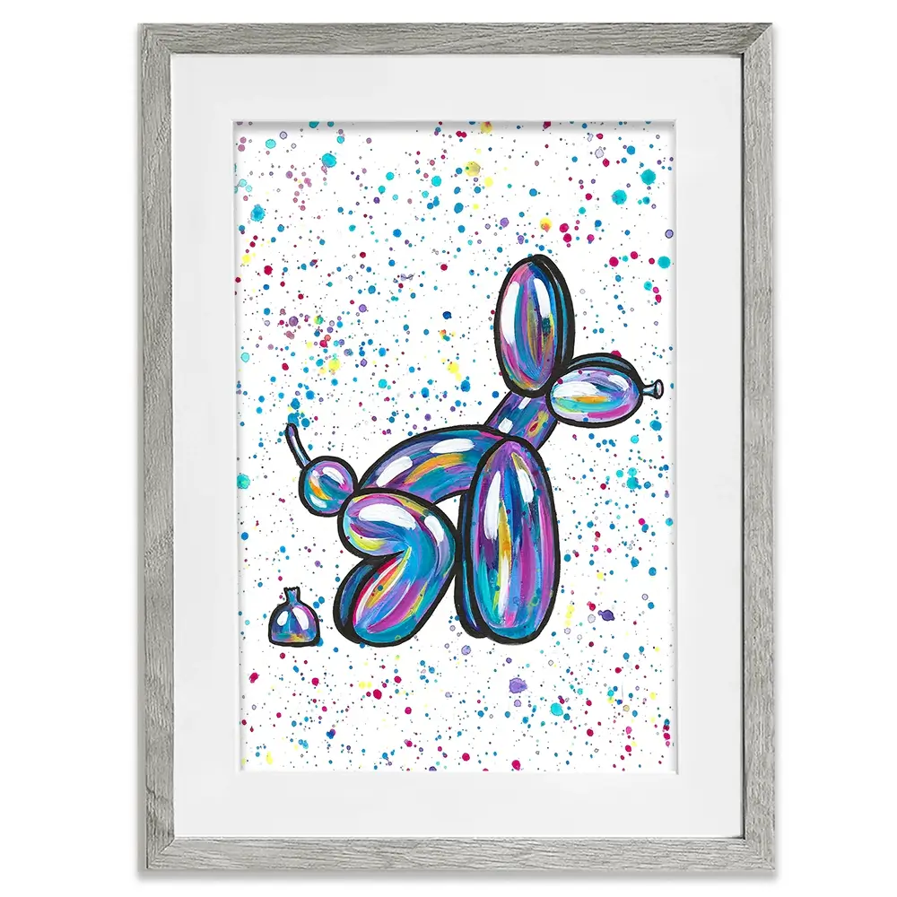 Balloon Dog Pooping Framed Art Print Balloon Dog Pooping Framed Art Print wall art product Emma LC Art