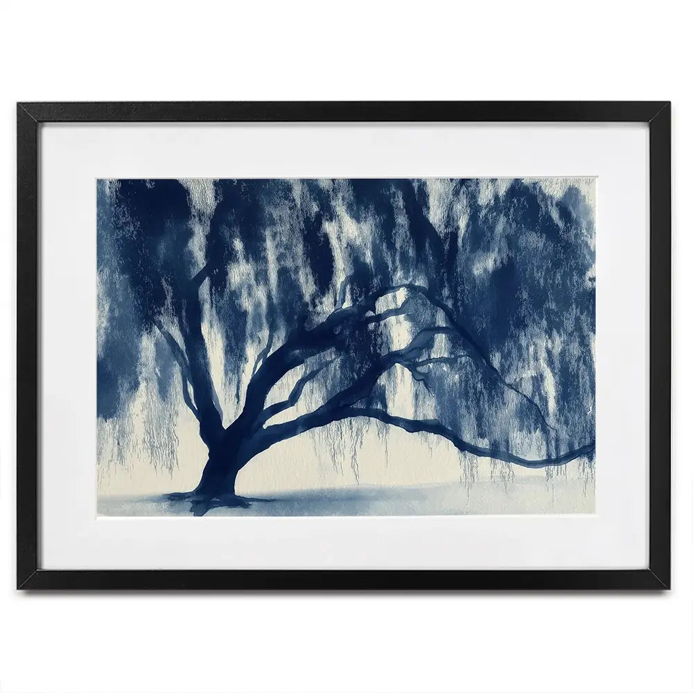 Banyan Tree Canopy Silhouette Framed Art Print Banyan Tree Canopy Silhouette Framed Art Print wall art product Chromatic Storm Studio