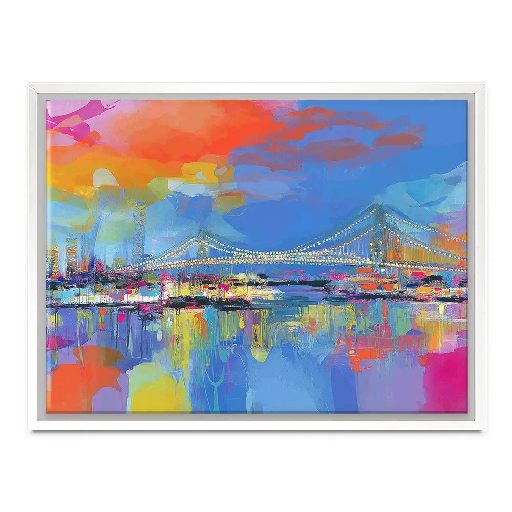Bay Bridge Aglow Canvas Print Bay Bridge Aglow Canvas Print wall art product Chromatic Storm Studio