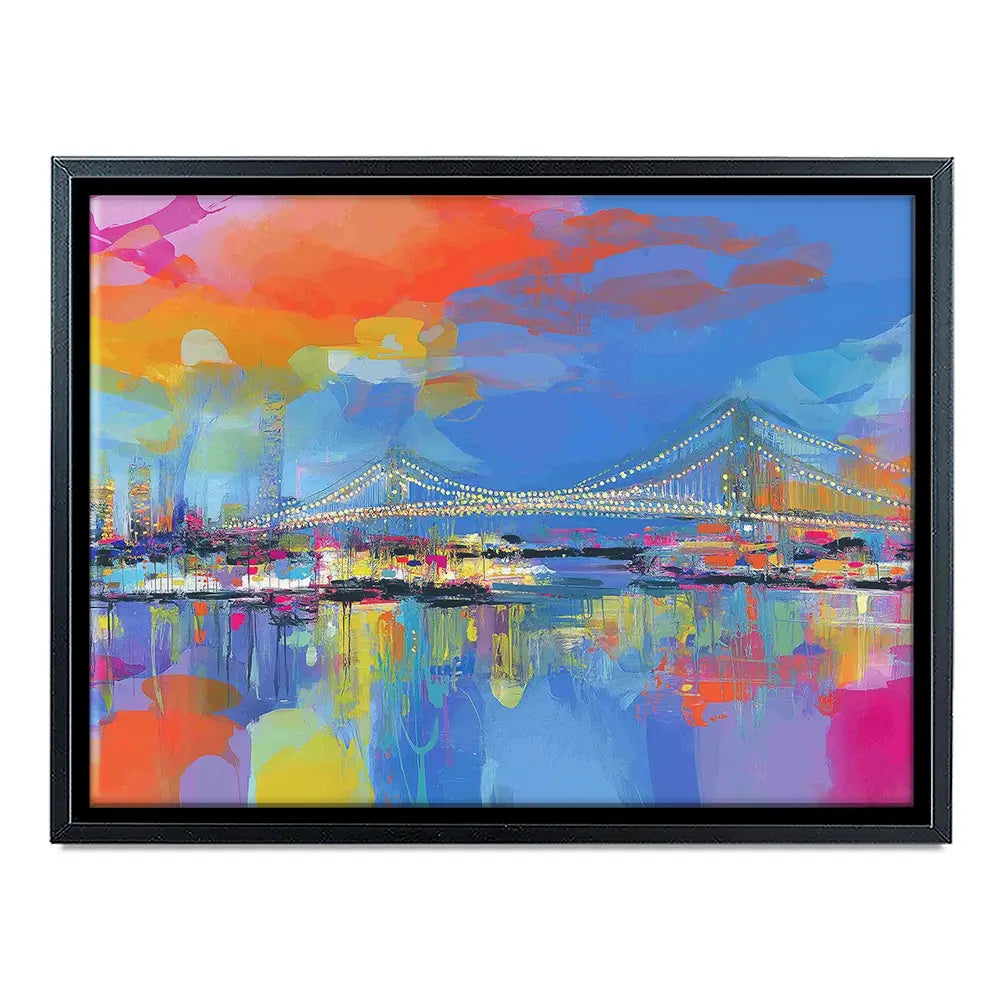 Bay Bridge Aglow Canvas Print Bay Bridge Aglow Canvas Print wall art product Chromatic Storm Studio