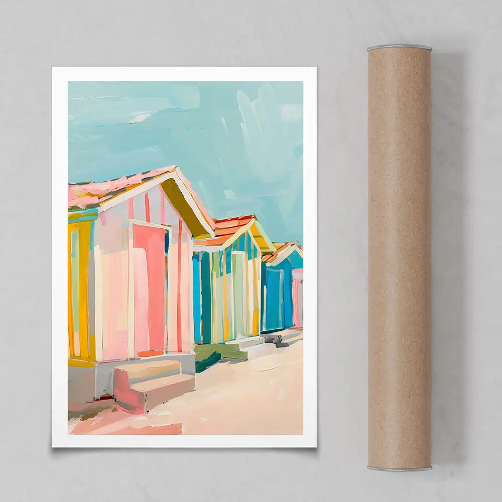 Beach Bungalows Art Print Beach Bungalows Art Print wall art product LSR Design Studio - Independent
