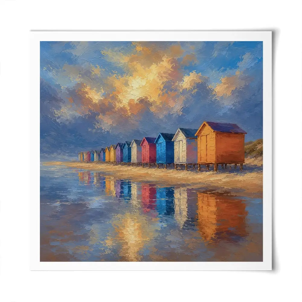 Beach Hut Love Square Art Print Beach Hut Love Square Art Print wall art product David Alexander Elder