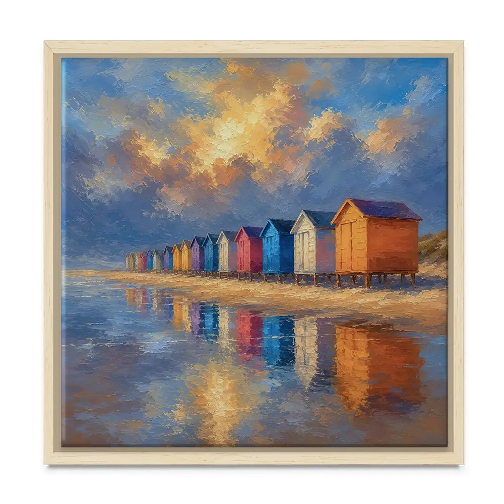Beach Hut Love Square Canvas Print Beach Hut Love Square Canvas Print wall art product David Alexander Elder
