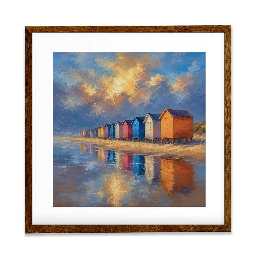 Beach Hut Love Square Framed Art Print Beach Hut Love Square Framed Art Print wall art product David Alexander Elder