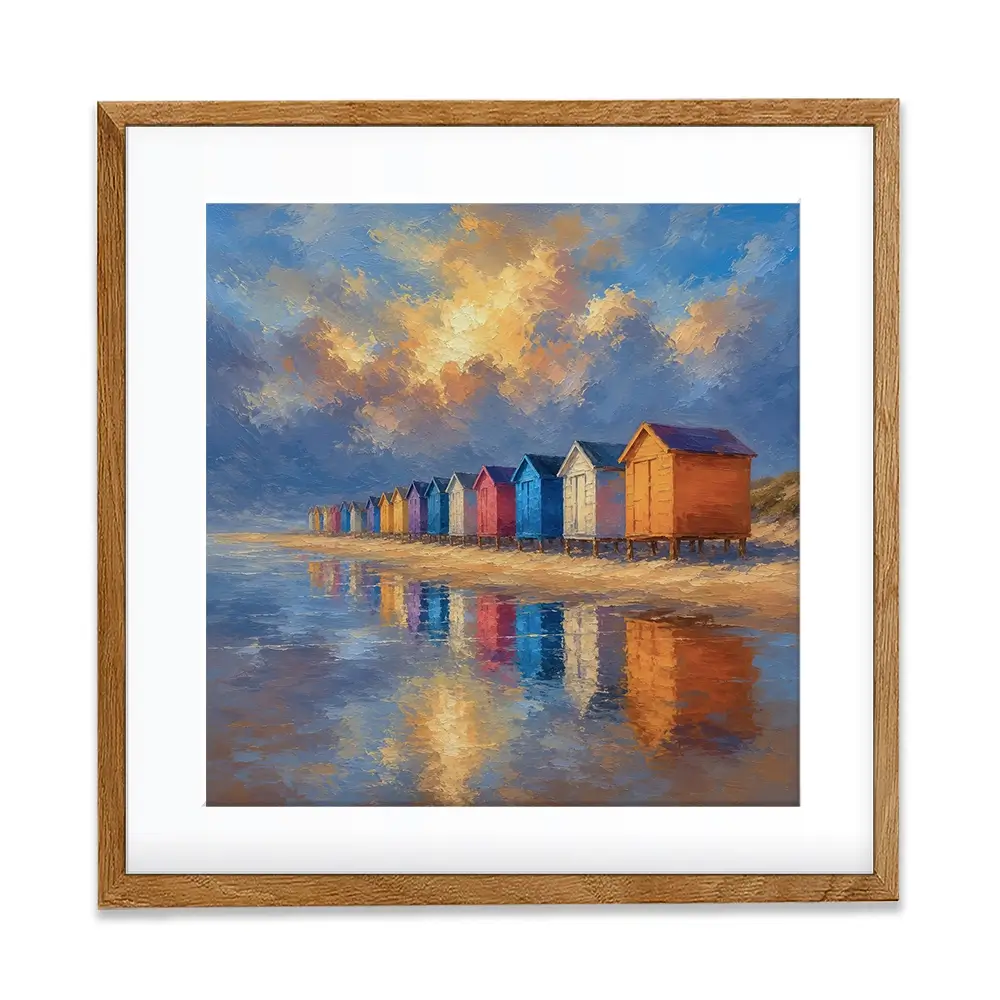 Beach Hut Love Square Framed Art Print Beach Hut Love Square Framed Art Print wall art product David Alexander Elder