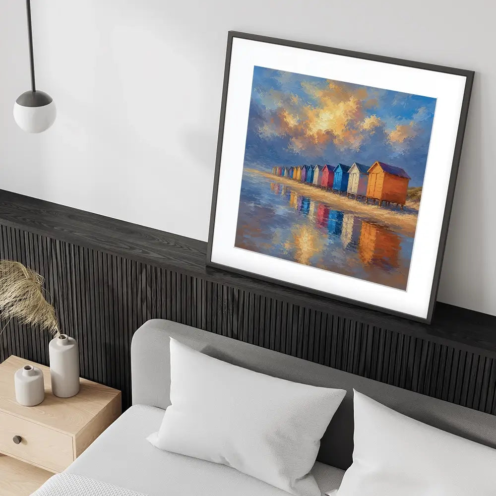 Beach Hut Love Square Framed Art Print Beach Hut Love Square Framed Art Print wall art product David Alexander Elder