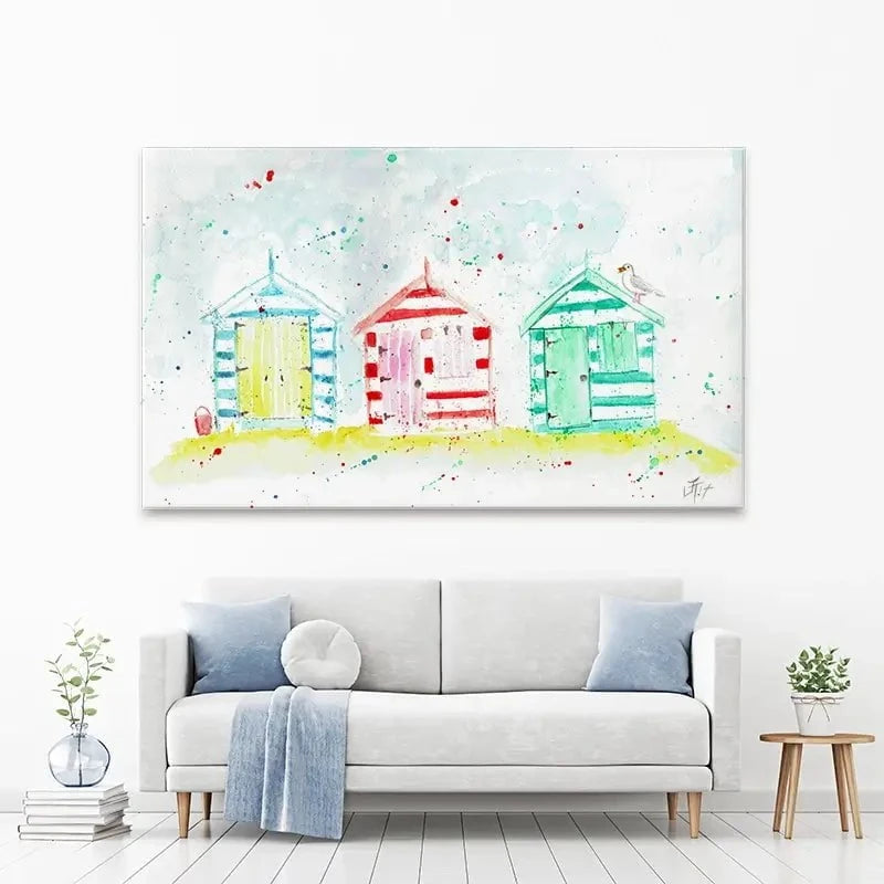 Beach Hut Splash Canvas Print Beach Hut Splash Canvas Print wall art product Jamie Taylor
