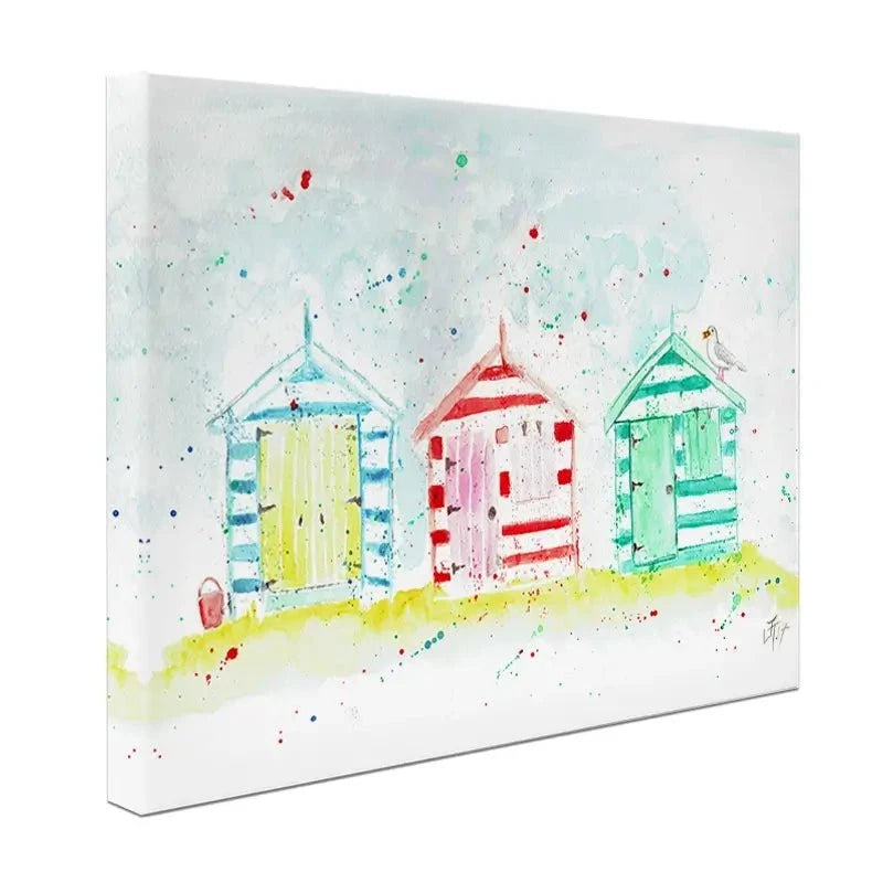 Beach Hut Splash Canvas Print Beach Hut Splash Canvas Print wall art product Jamie Taylor