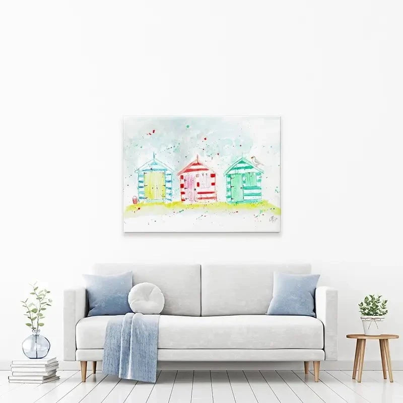 Beach Hut Splash Canvas Print Beach Hut Splash Canvas Print wall art product Jamie Taylor