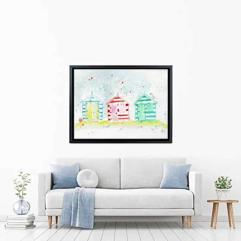 Beach Hut Splash Canvas Print Beach Hut Splash Canvas Print wall art product Jamie Taylor