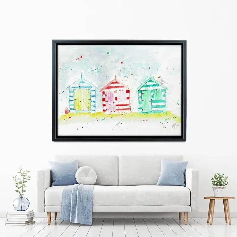Beach Hut Splash Canvas Print Beach Hut Splash Canvas Print wall art product Jamie Taylor