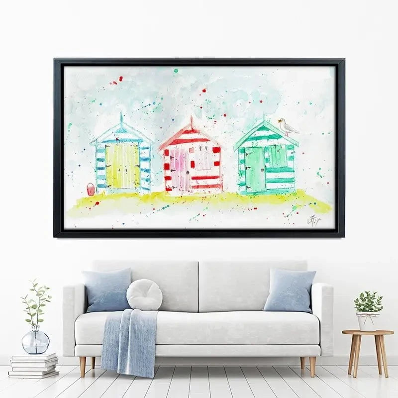 Beach Hut Splash Canvas Print Beach Hut Splash Canvas Print wall art product Jamie Taylor