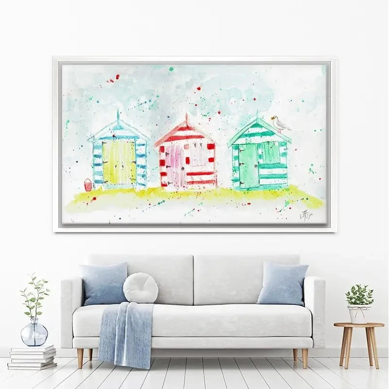 Beach Hut Splash Canvas Print Beach Hut Splash Canvas Print wall art product Jamie Taylor