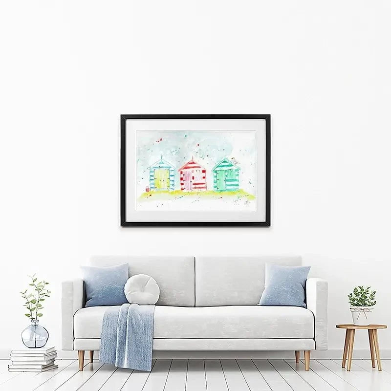 Beach Hut Splash Framed Art Print Beach Hut Splash Framed Art Print wall art product Jamie Taylor