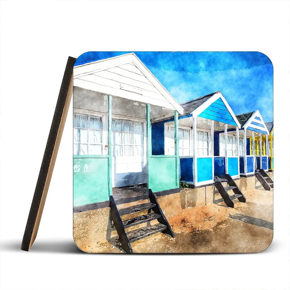 Beach Huts Coaster Set Beach Huts Coaster Set wall art product Helen Hotson / Shutterstock