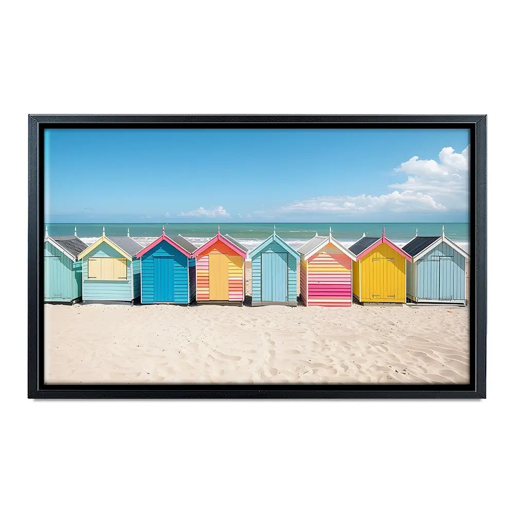 Beach Huts In A Row Oversized Canvas Print Beach Huts In A Row Oversized Canvas Print wall art product Art Print Shop