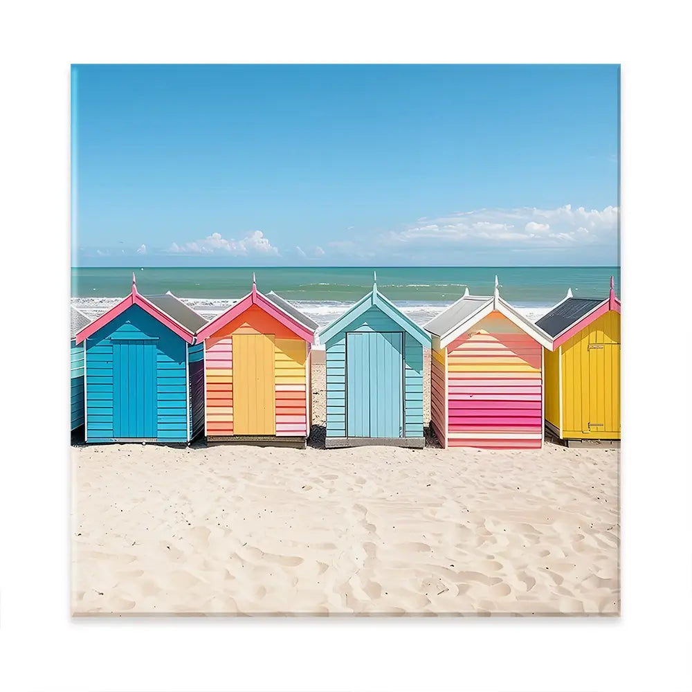 Beach Huts In A Row Oversized Canvas Print Beach Huts In A Row Oversized Canvas Print wall art product Art Print Shop
