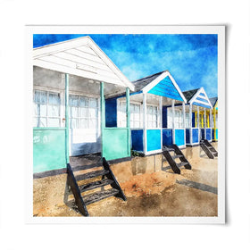 Beach Huts Square Art Print Beach Huts Square Art Print wall art product Helen Hotson / Shutterstock