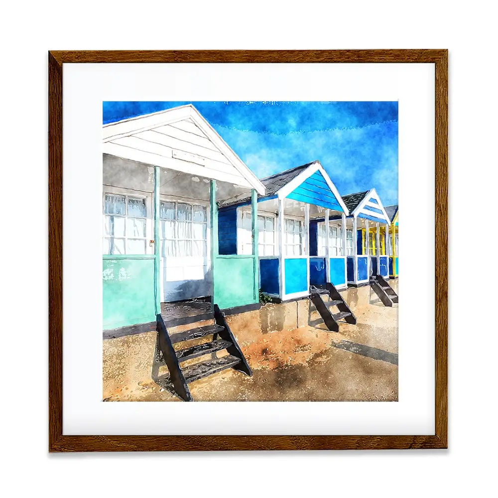 Beach Huts Square Framed Art Print Beach Huts Square Framed Art Print wall art product Helen Hotson / Shutterstock