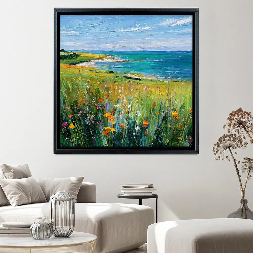 Beachy Blossoms Square Canvas Print Beachy Blossoms Square Canvas Print wall art product David Alexander Elder