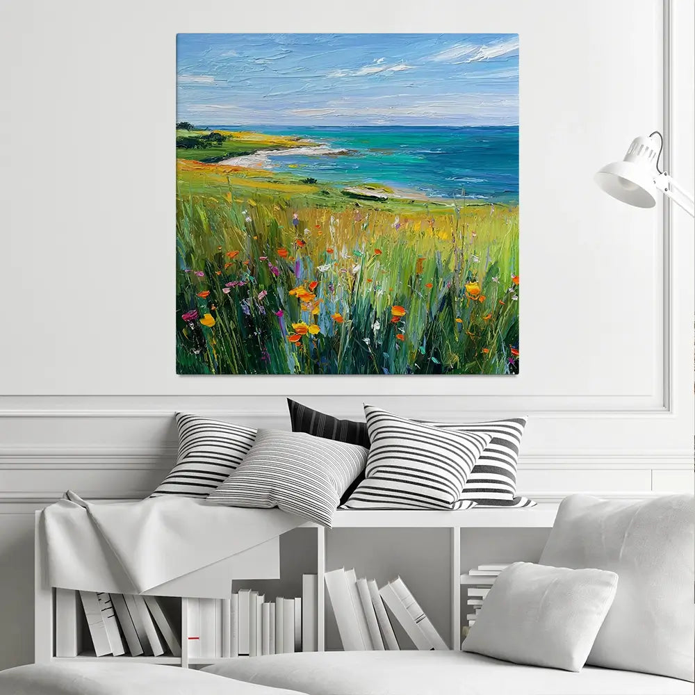 Beachy Blossoms Square Canvas Print Beachy Blossoms Square Canvas Print wall art product David Alexander Elder