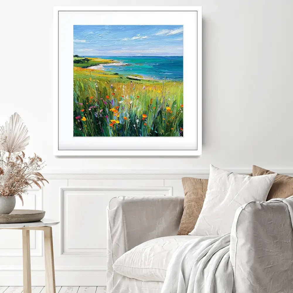 Beachy Blossoms Square Framed Art Print Beachy Blossoms Square Framed Art Print wall art product David Alexander Elder