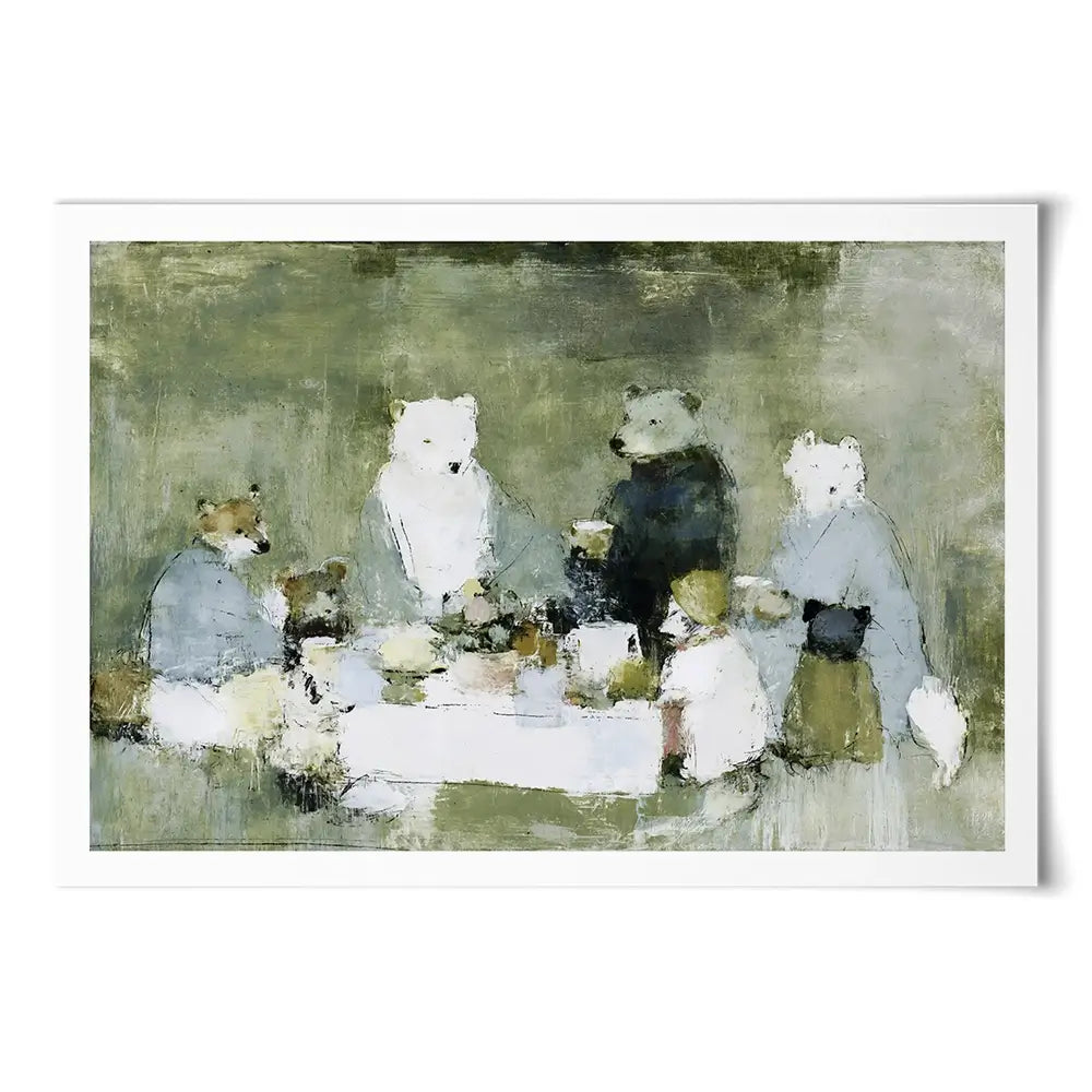 Bears At The Table Art Print Bears At The Table Art Print wall art product Chromatic Storm Studio