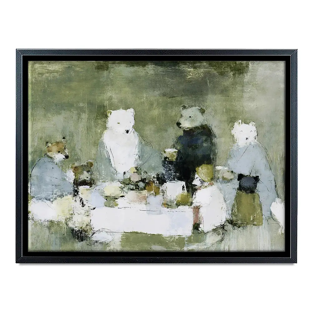 Bears At The Table Canvas Print Bears At The Table Canvas Print wall art product Chromatic Storm Studio