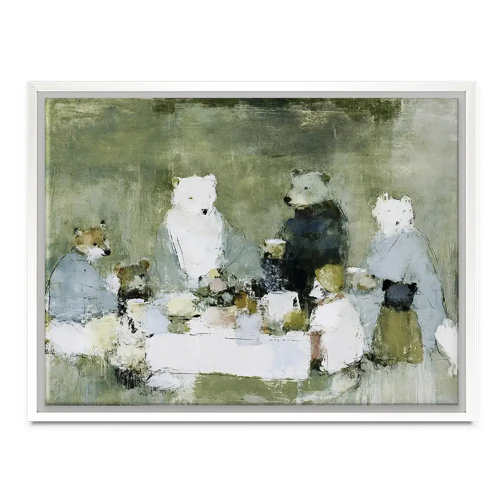 Bears At The Table Canvas Print Bears At The Table Canvas Print wall art product Chromatic Storm Studio