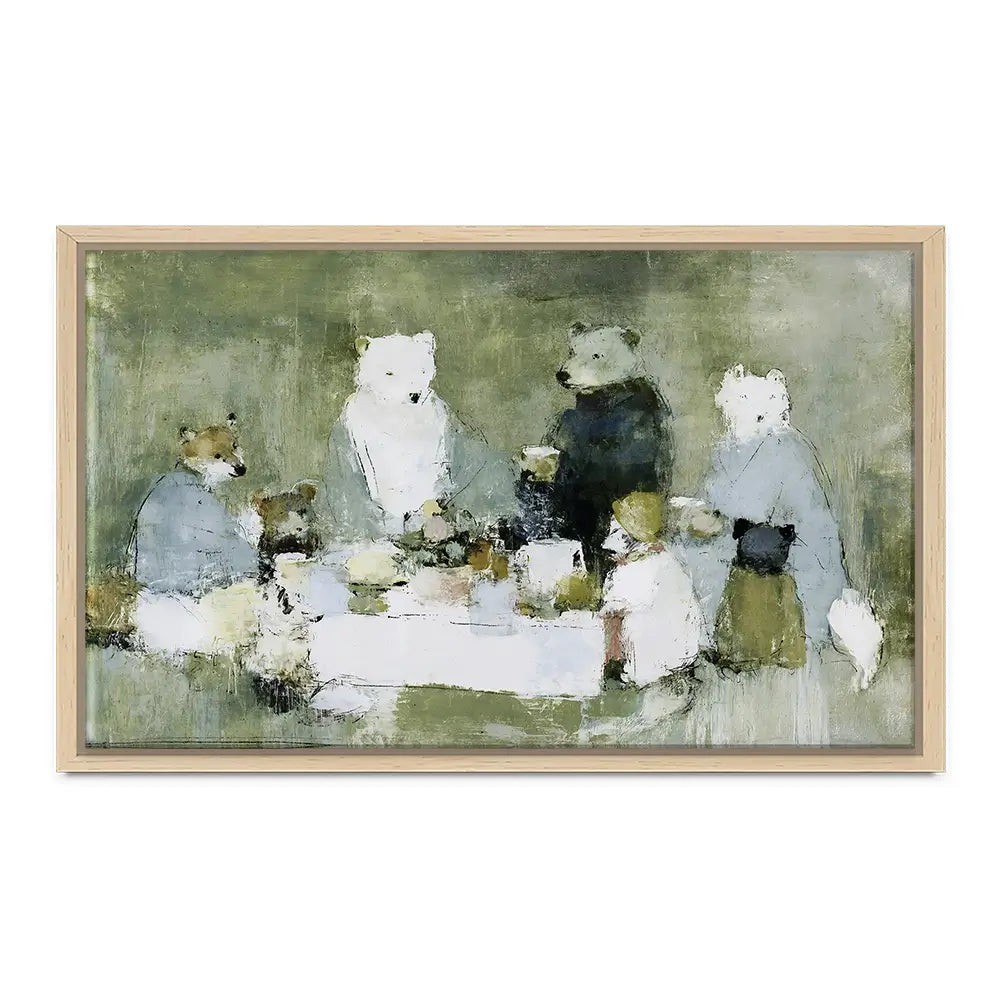 Bears At The Table Canvas Print Bears At The Table Canvas Print wall art product Chromatic Storm Studio