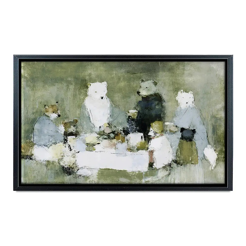 Bears At The Table Canvas Print Bears At The Table Canvas Print wall art product Chromatic Storm Studio