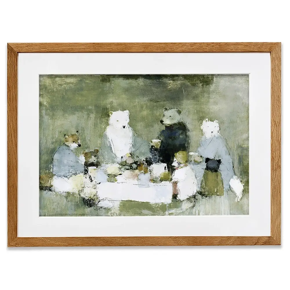 Bears At The Table Framed Art Print Bears At The Table Framed Art Print wall art product Chromatic Storm Studio