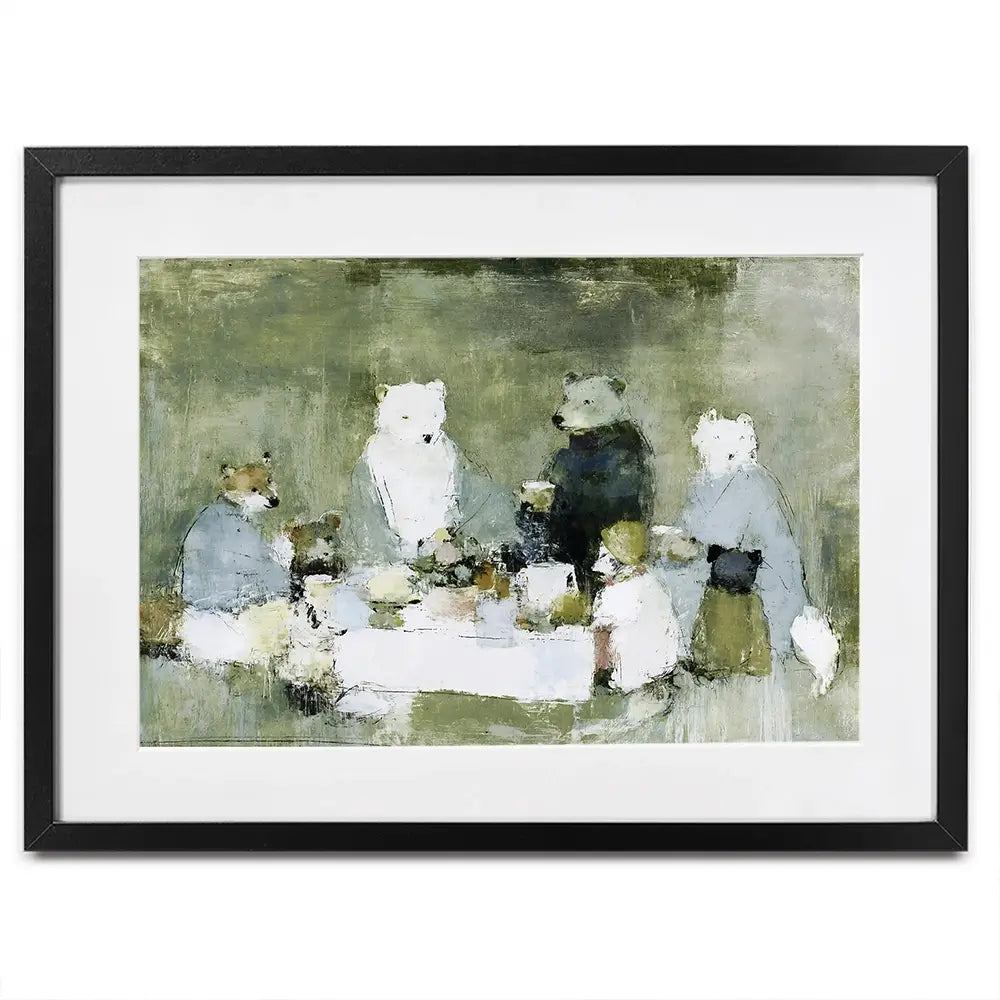 Bears At The Table Framed Art Print Bears At The Table Framed Art Print wall art product Chromatic Storm Studio