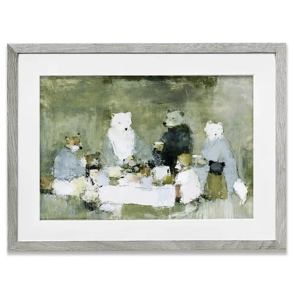 Bears At The Table Framed Art Print Bears At The Table Framed Art Print wall art product Chromatic Storm Studio