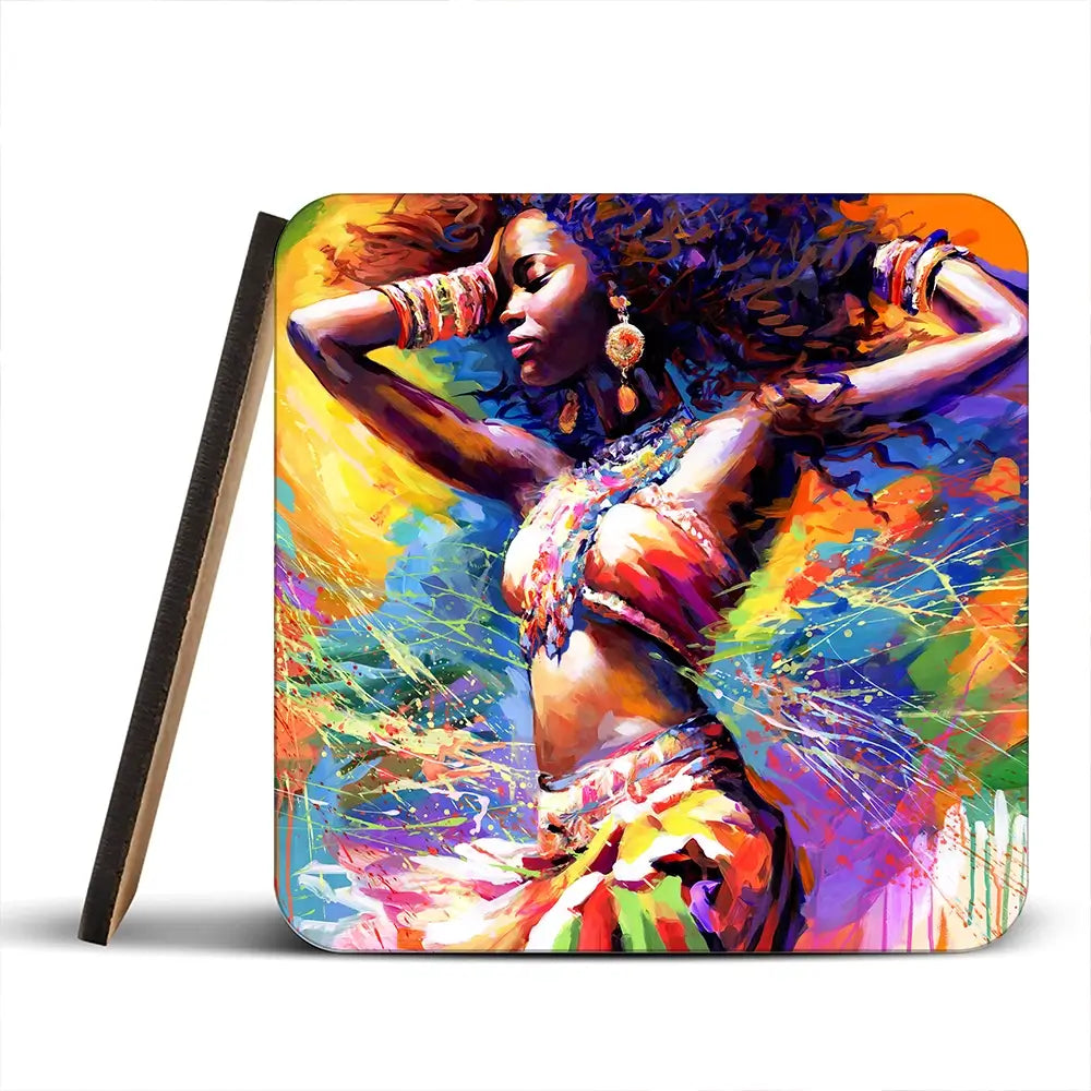 Beautiful African Woman Coaster Set Beautiful African Woman Coaster Set wall art product Leon Devenice