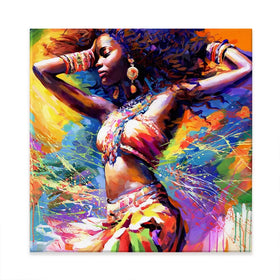 Beautiful African Woman Square Canvas Print Beautiful African Woman Square Canvas Print wall art product Leon Devenice